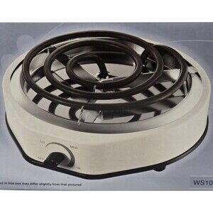 Durabrand Electric Burner SBS110-W White Single Plug-in Portable Hot Plate 1100W